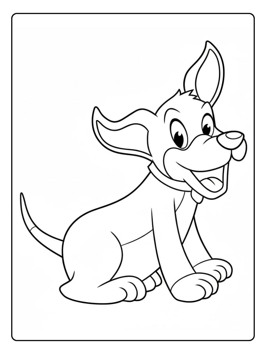 Coloriage d'un chien au trait simple