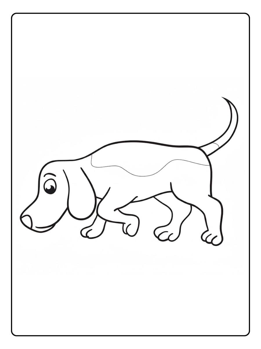 Coloriage d'un chien de chasse au flair