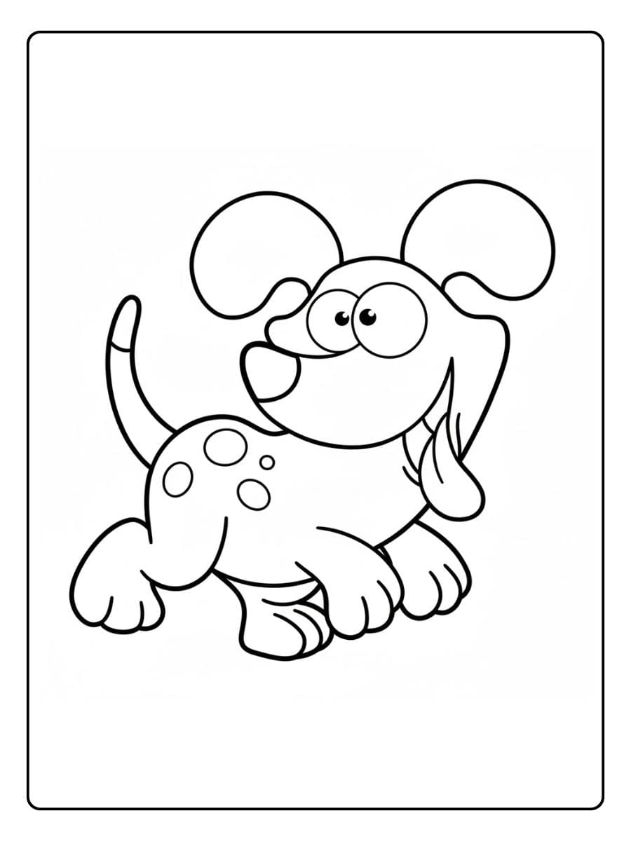 Coloriage d'un chien souriant au style simple