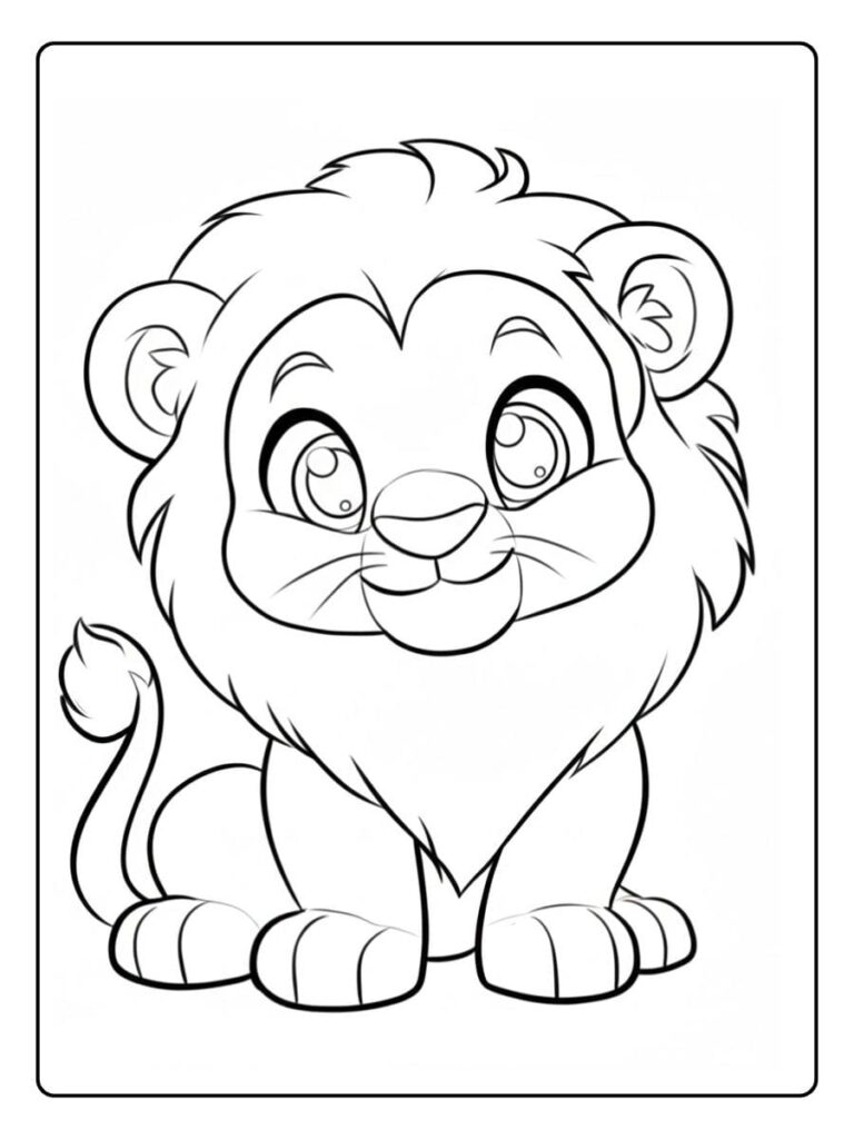 Coloriage Gratuit à Imprimer – Dessins à Colorier PDF & PNG 149 Coloriage lion bébé mignon