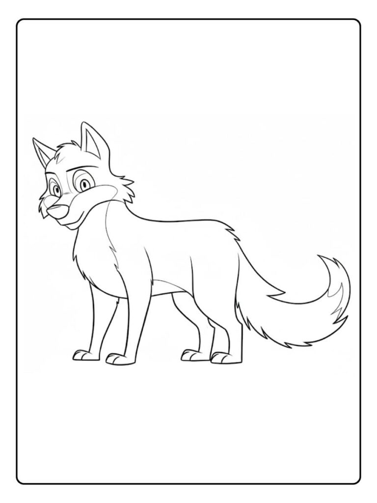 Coloriage Gratuit à Imprimer – Dessins à Colorier PDF & PNG 148 Coloriage loup dessin au trait simple