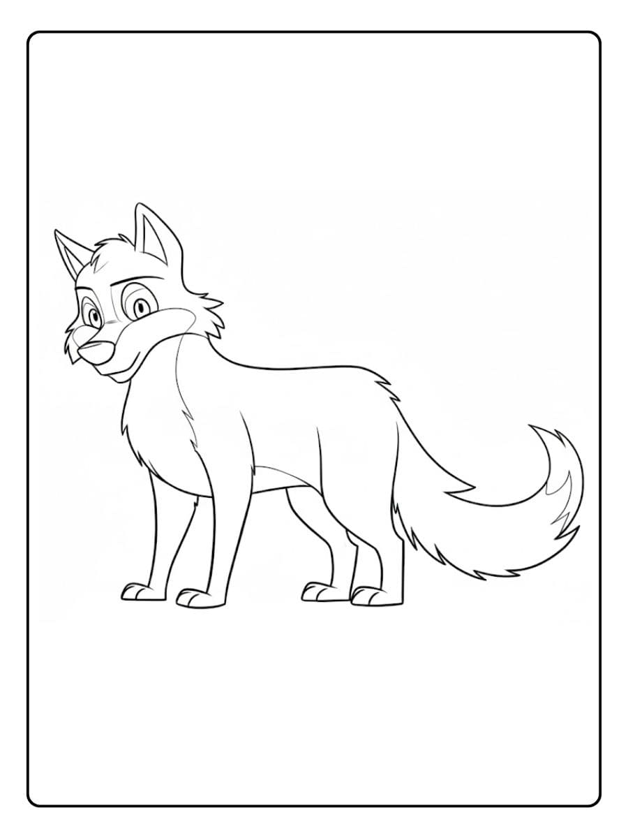 Coloriage loup dessin au trait simple