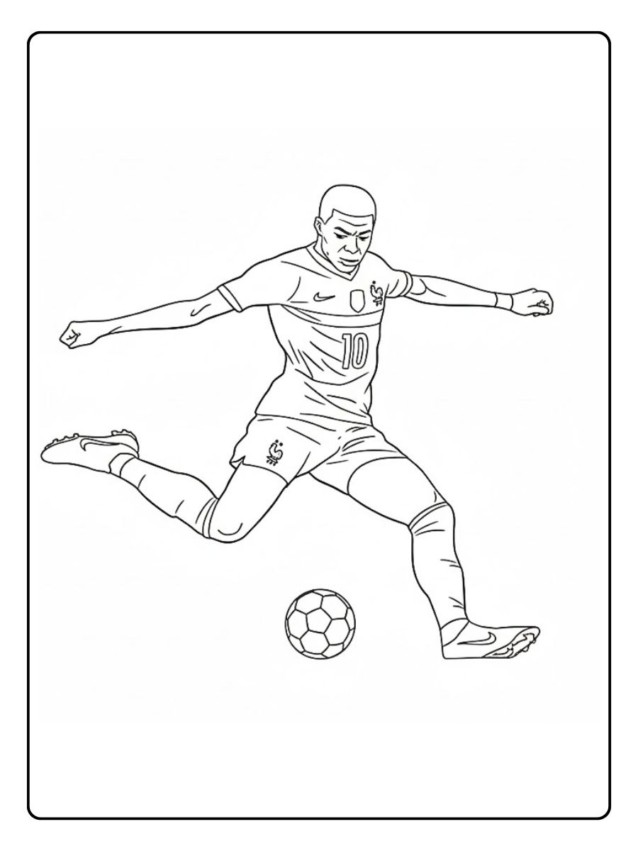 Coloriage mbappe but spectaculaire