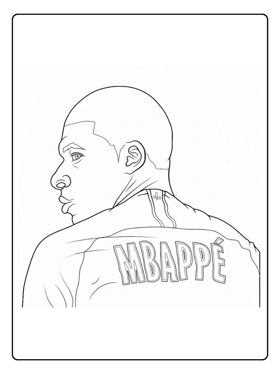 Coloriage mbappe célébration de but
