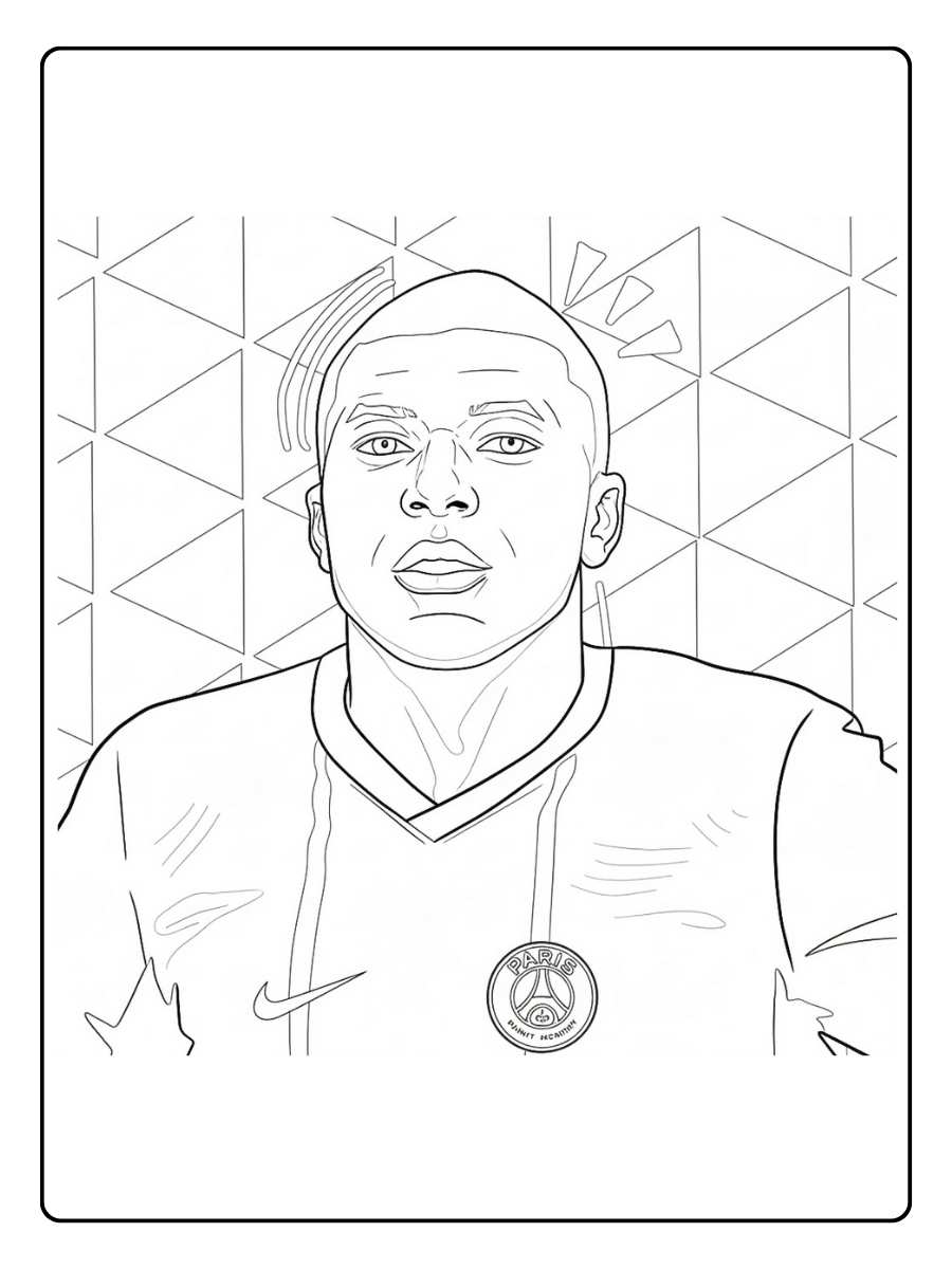 Coloriage mbappe vue de dos maillot