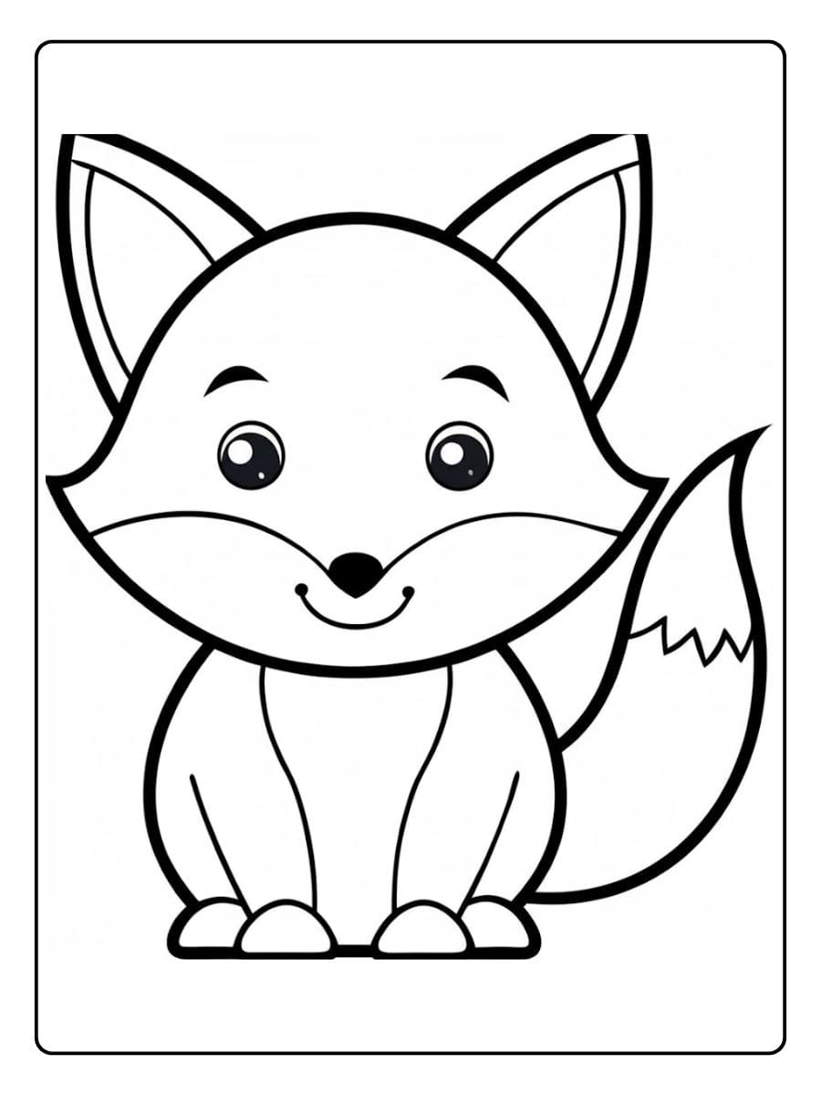 Coloriage renard mignon et facile