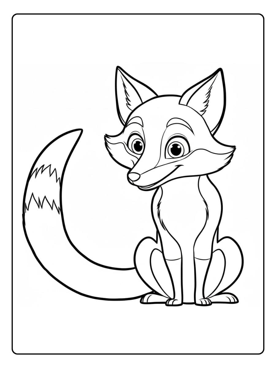 Coloriage renard mignon