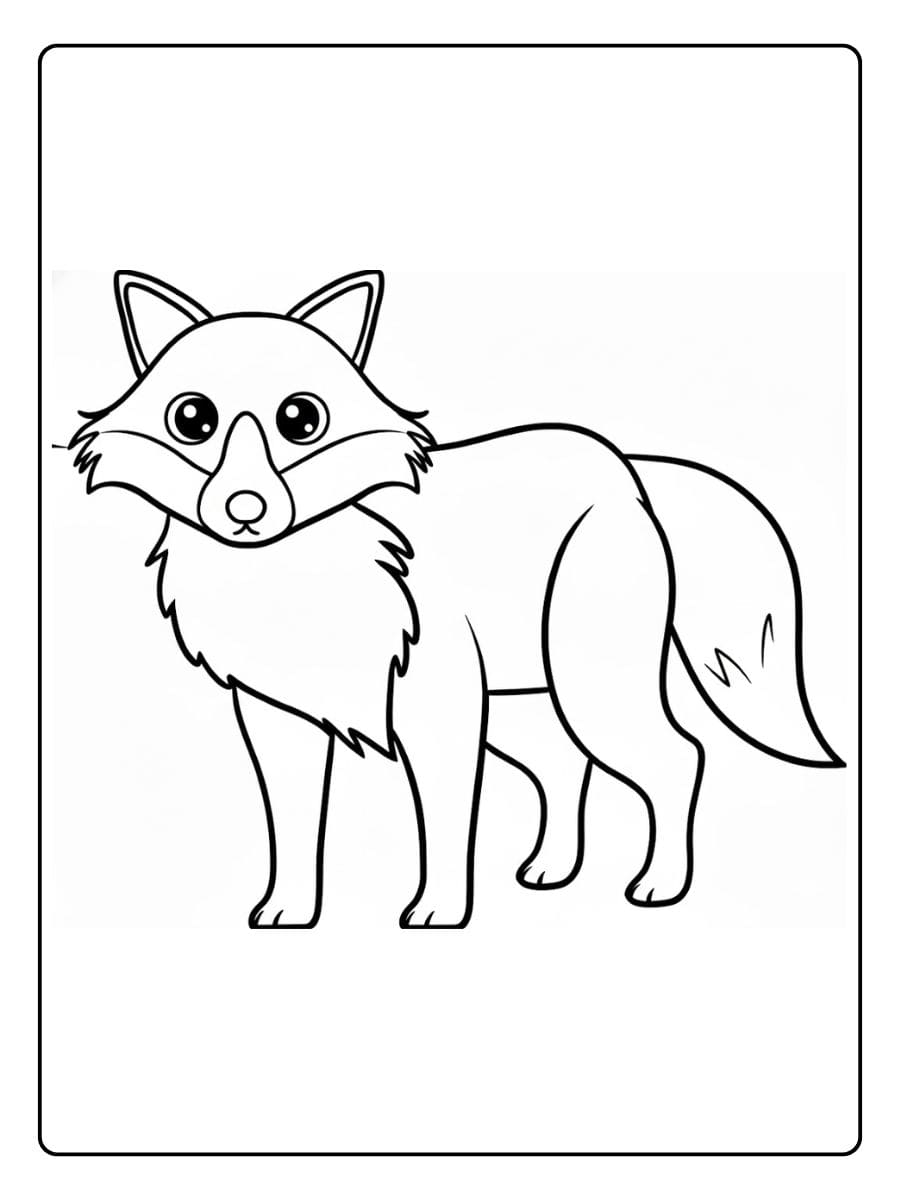 Coloriage renard simple pour enfants