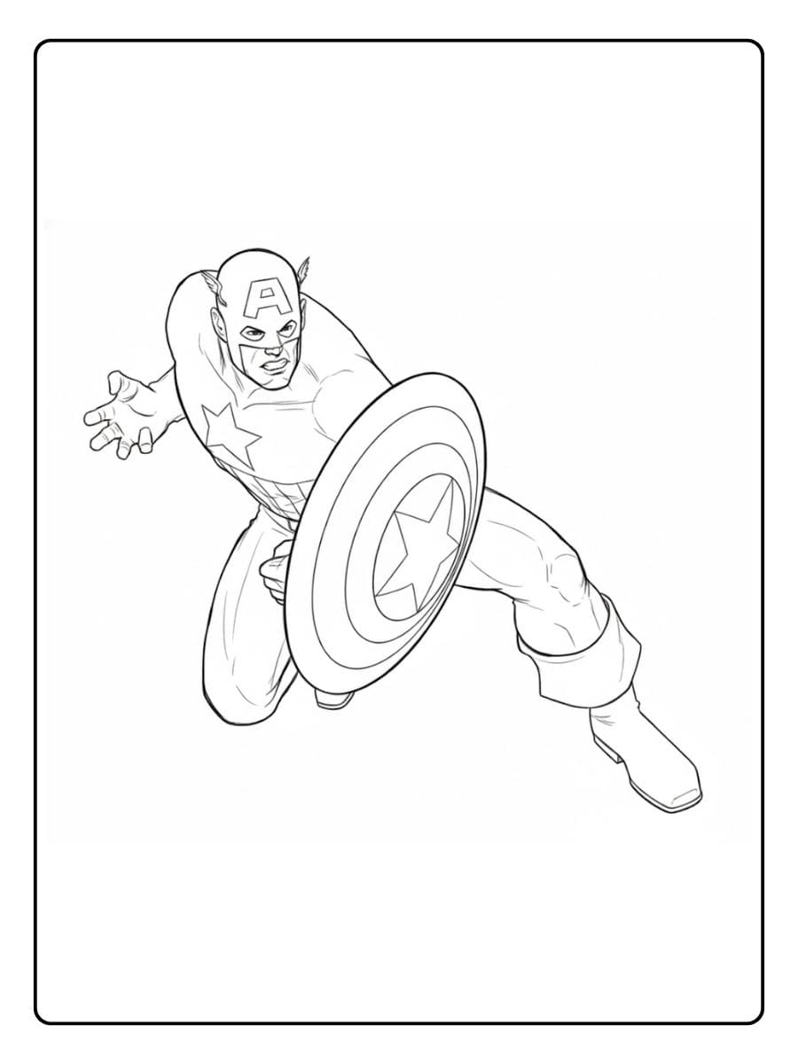 Coloriage super héros Captain America dessin simple