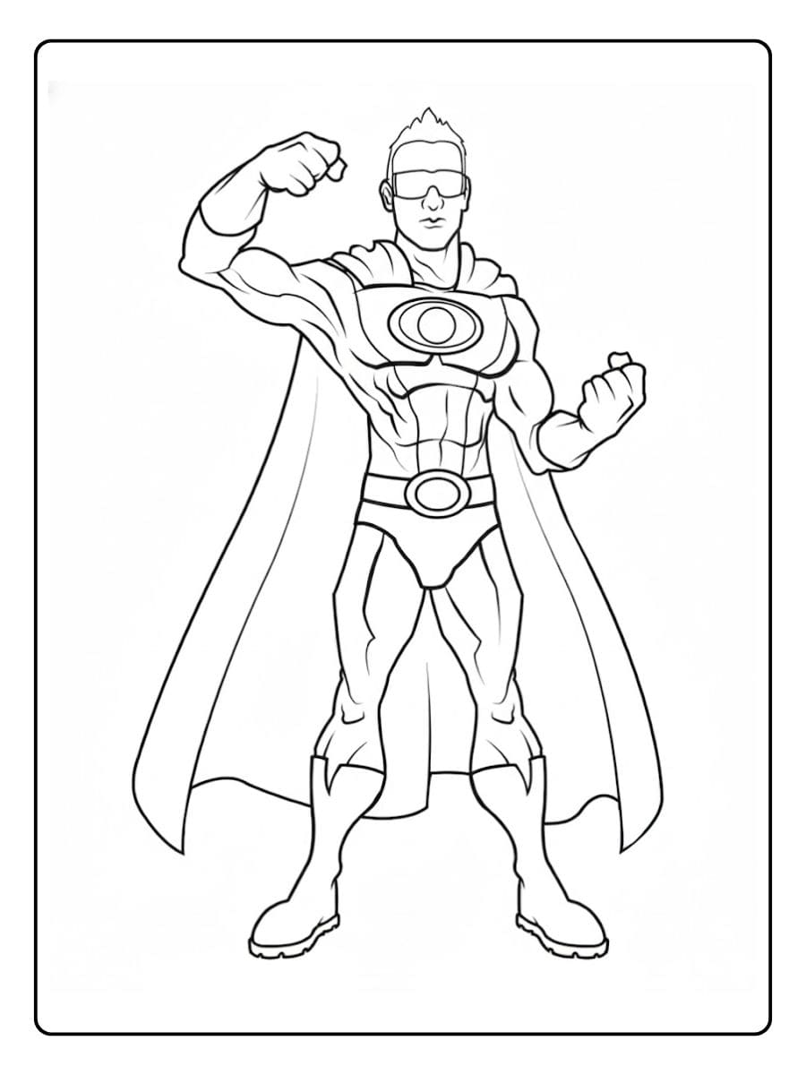 Coloriage super héros en pleine action