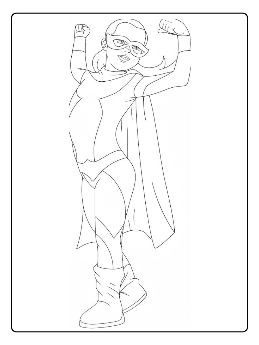 Coloriage super héros fille volant