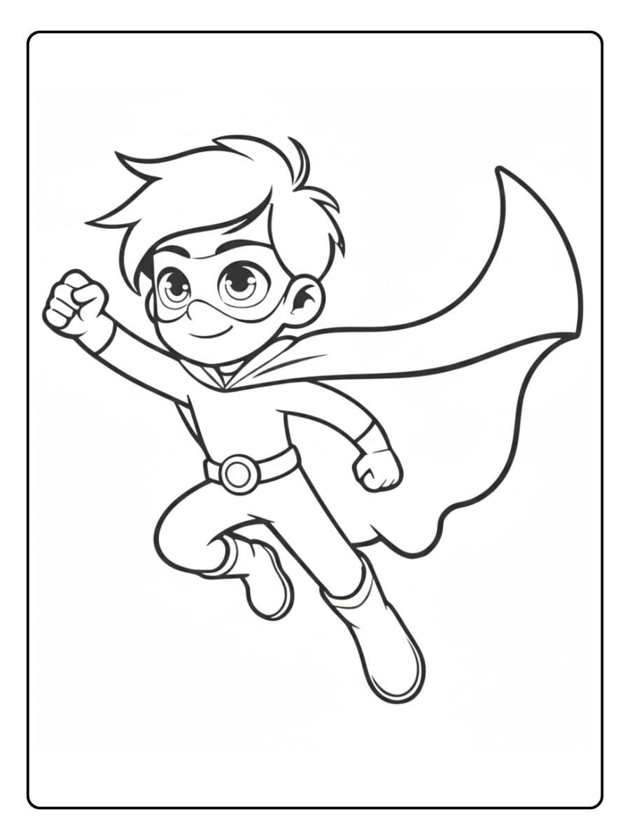 Coloriage super héros garçon simple