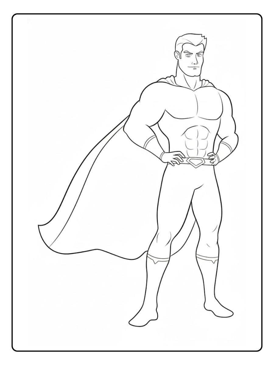 Coloriage super héros simple et facile