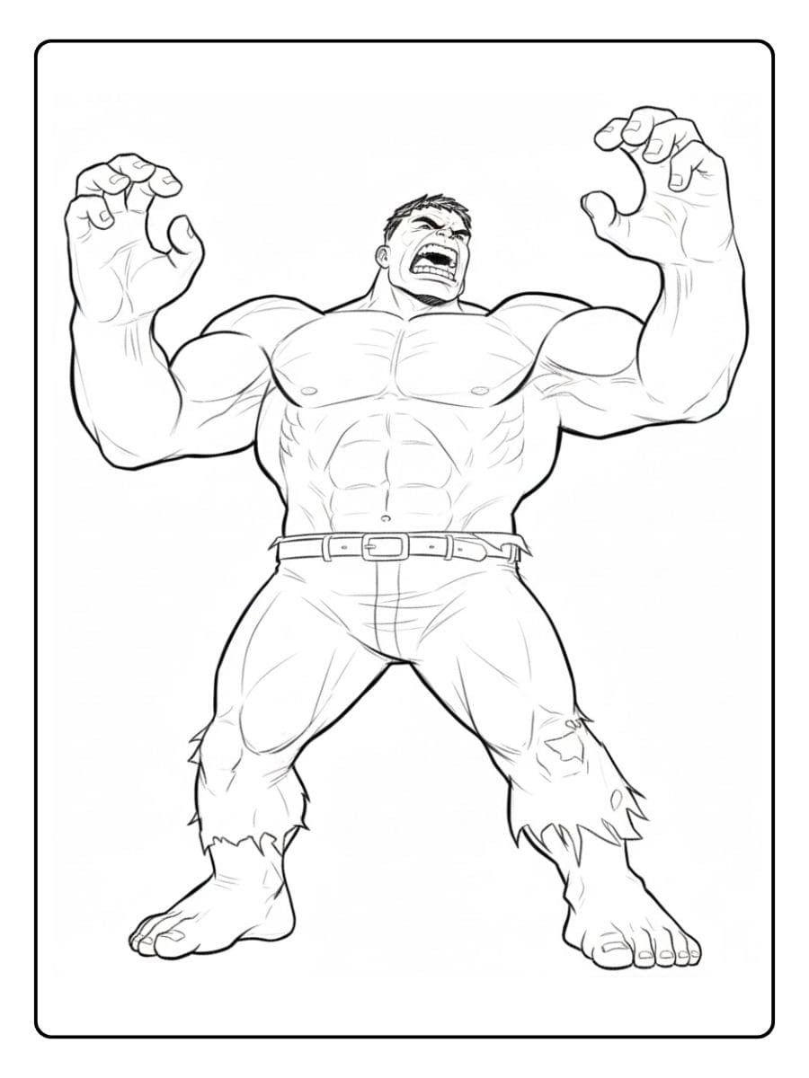 Contour de Hulk pour Coloriage Facile