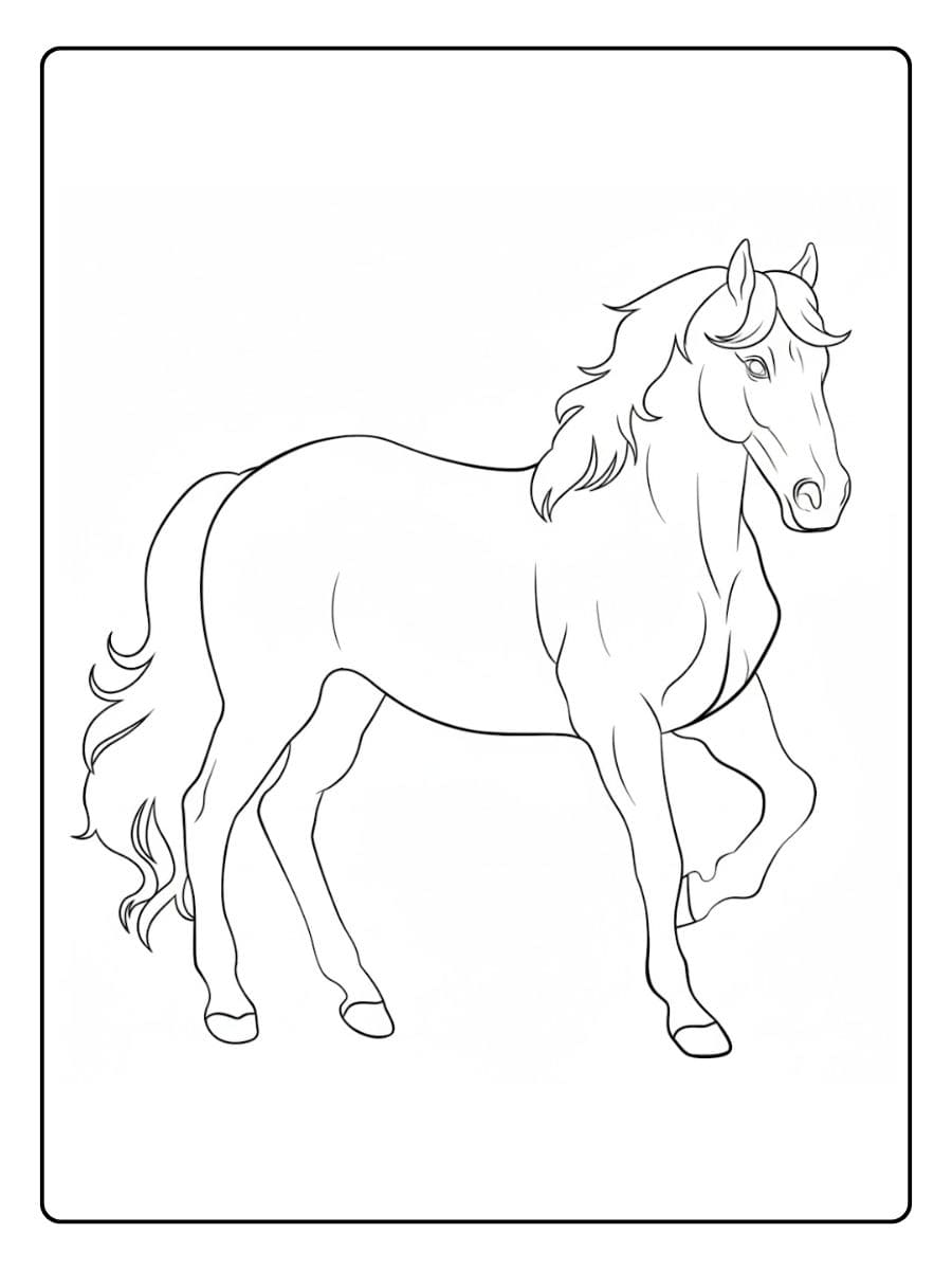 Contour de cheval à imprimer coloriage