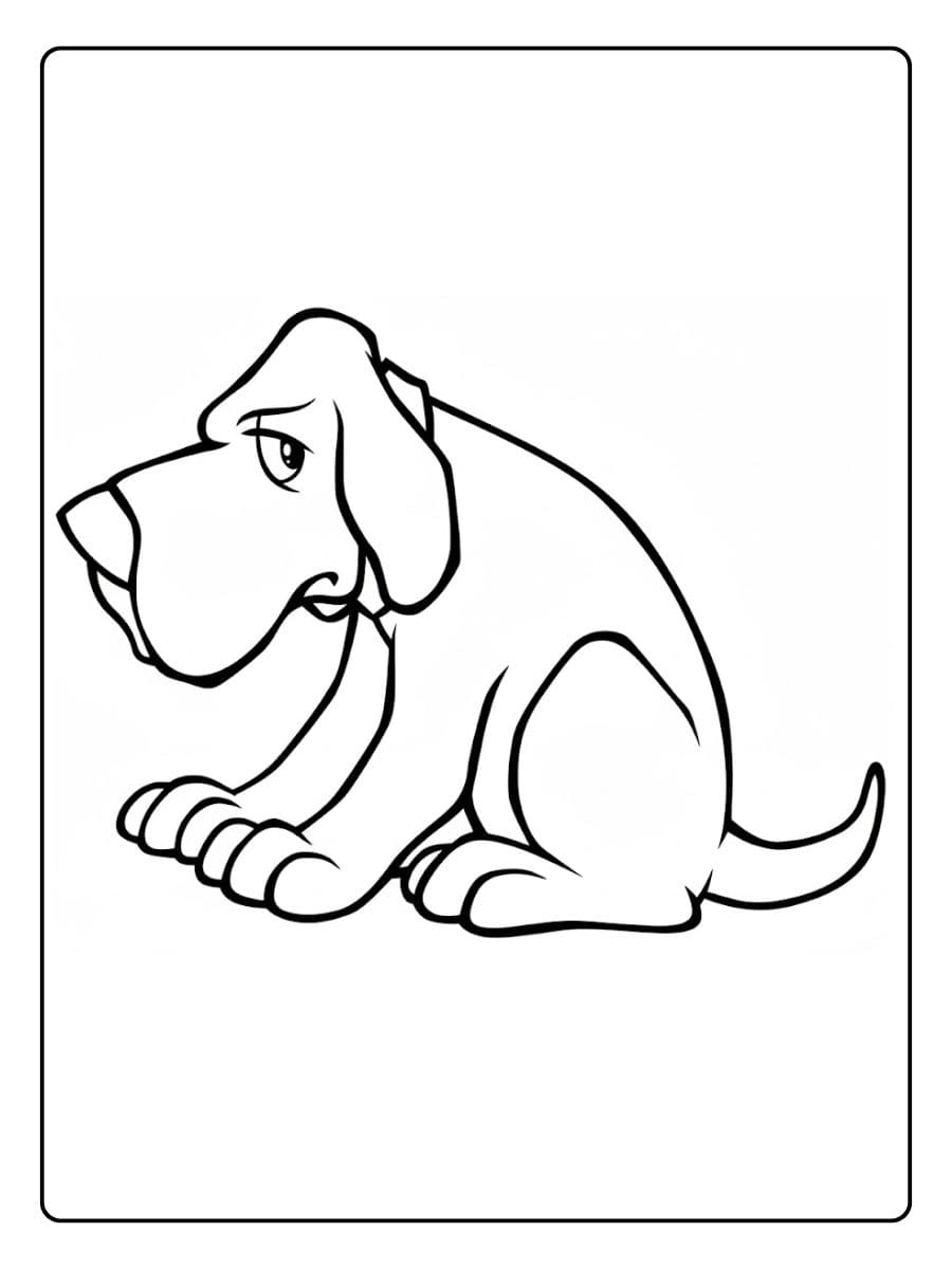 Contour de chien à colorier Style simple