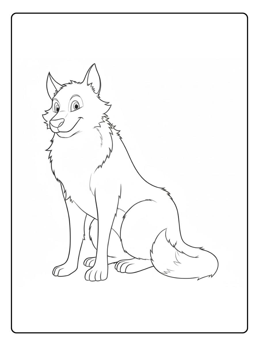 Contour de loup à colorier