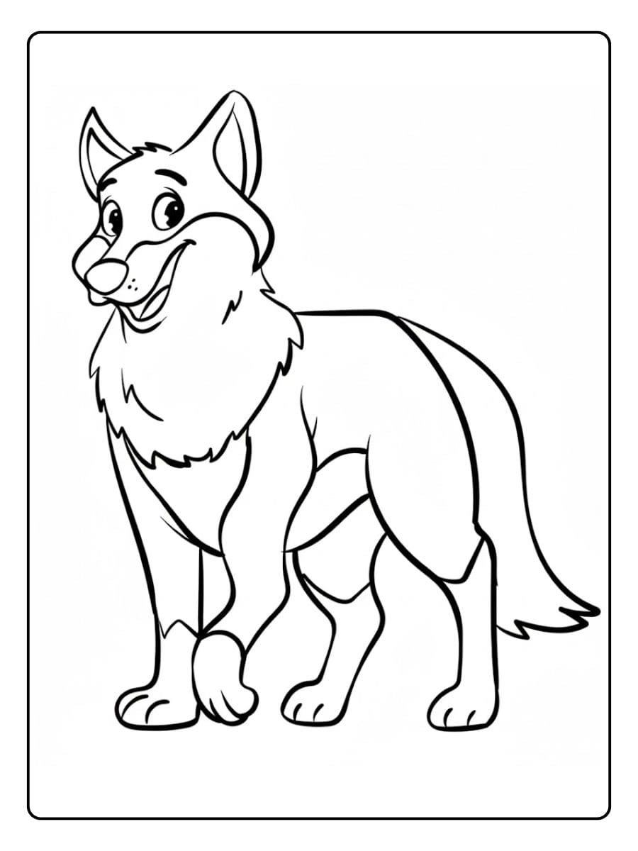 Contour de loup à imprimer Coloriage loup