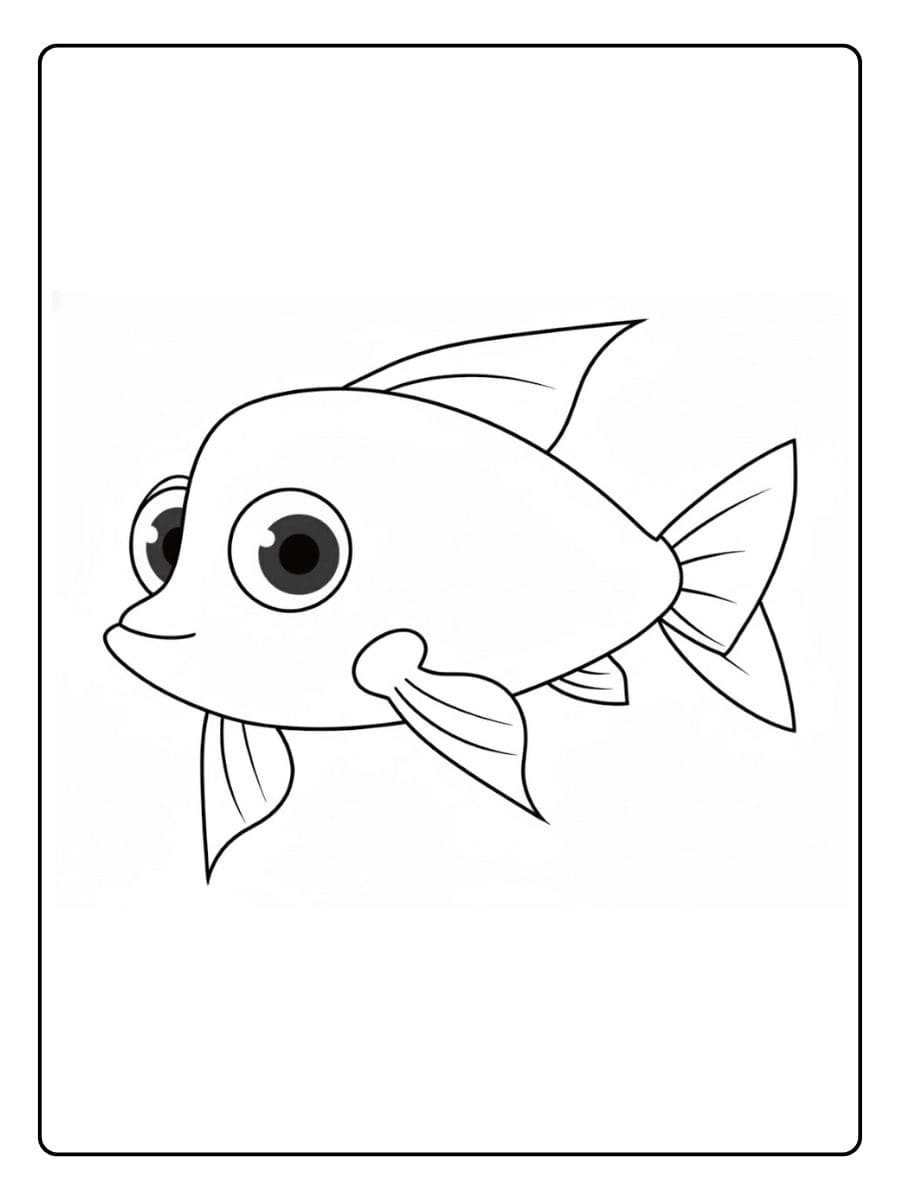 Dessin Poisson Contours Épais