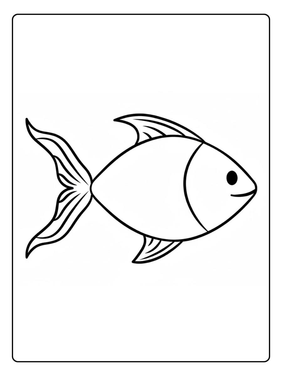 Dessin Simple de Poisson à Colorier Poisson Coloriage pour Enfants