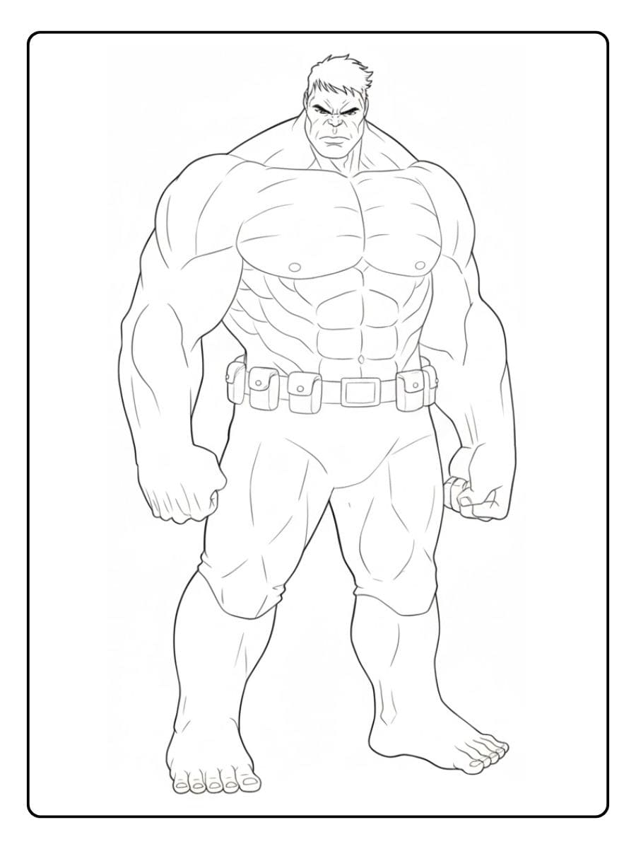 Dessin à colorier Le Hulk, ligne simple
