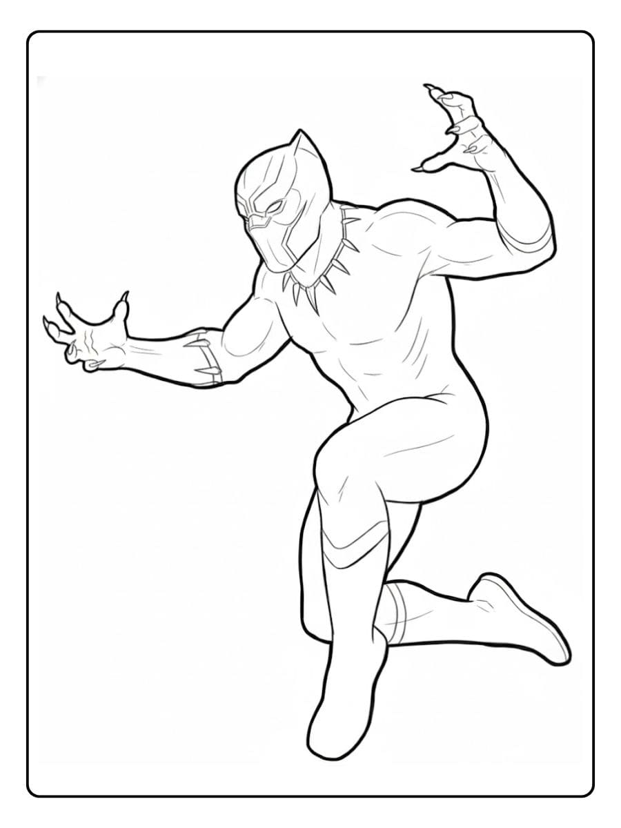 Dessin au Trait Black Panther à Imprimer