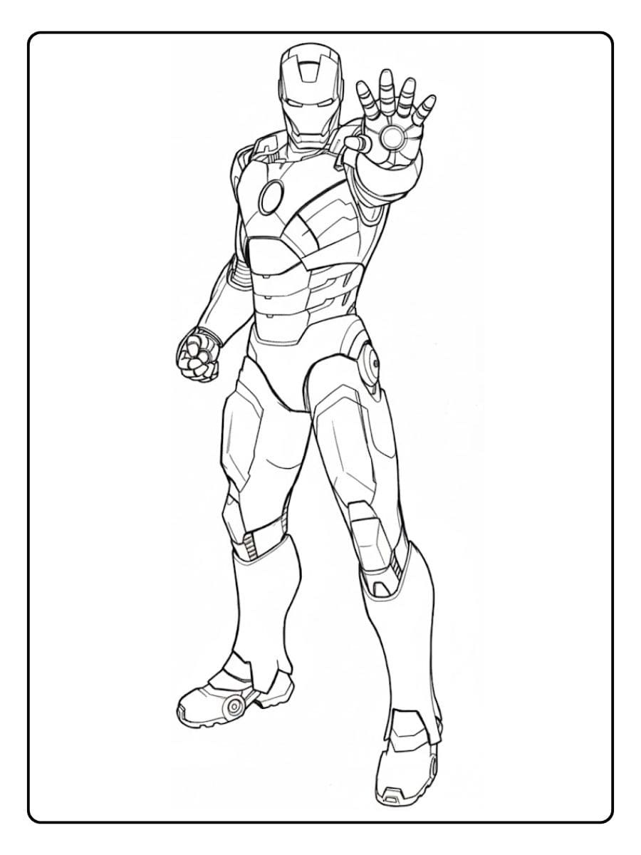 Dessin au Trait Iron Man Contours Épurés