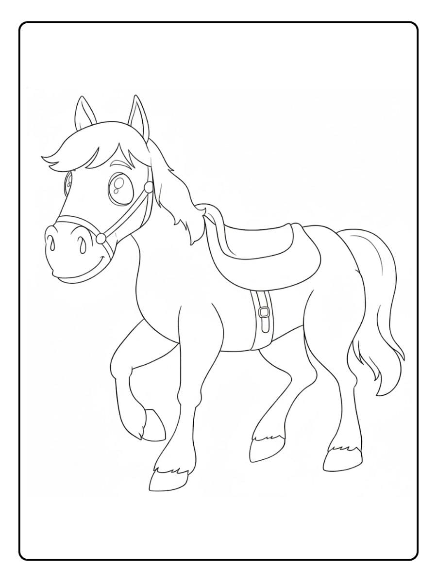 Dessin de cheval à colorier facile
