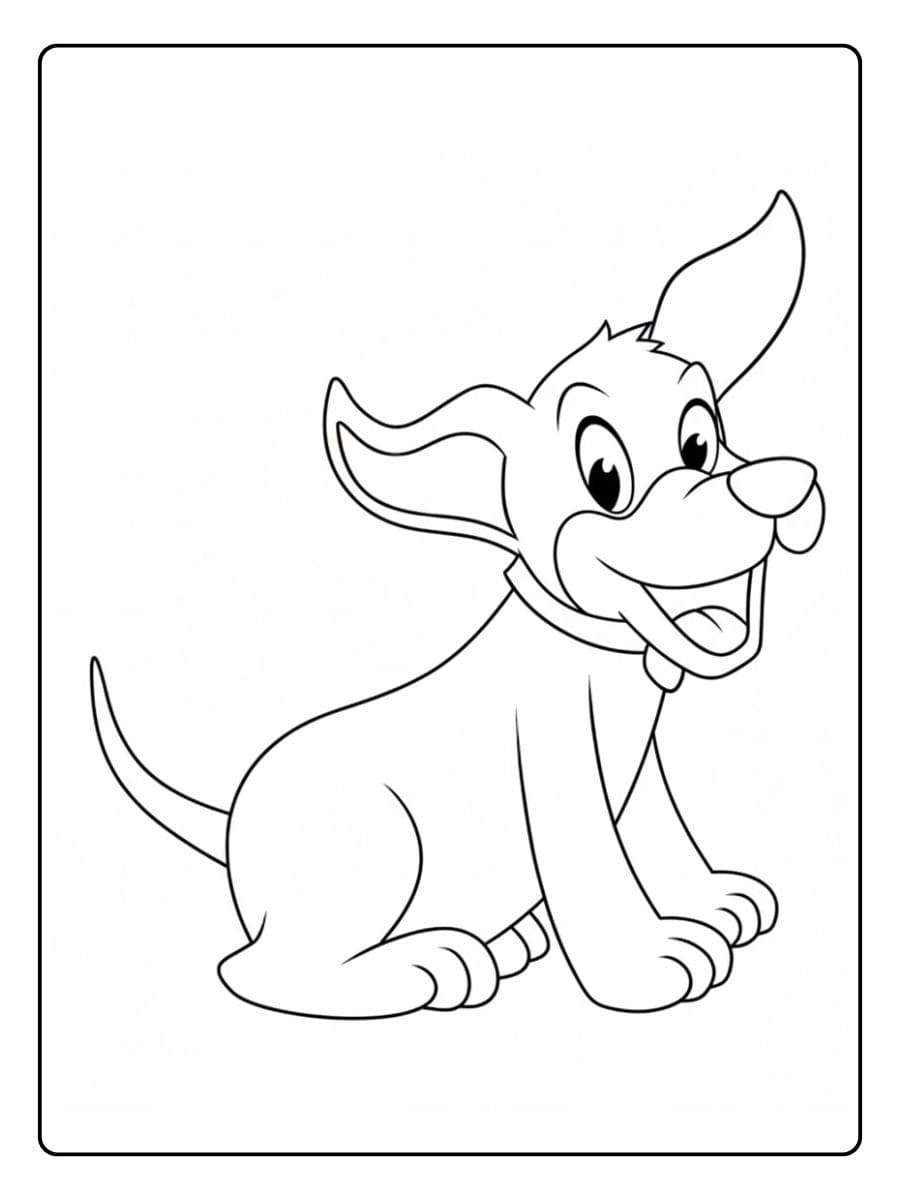 Dessin de chien simple pour coloriage