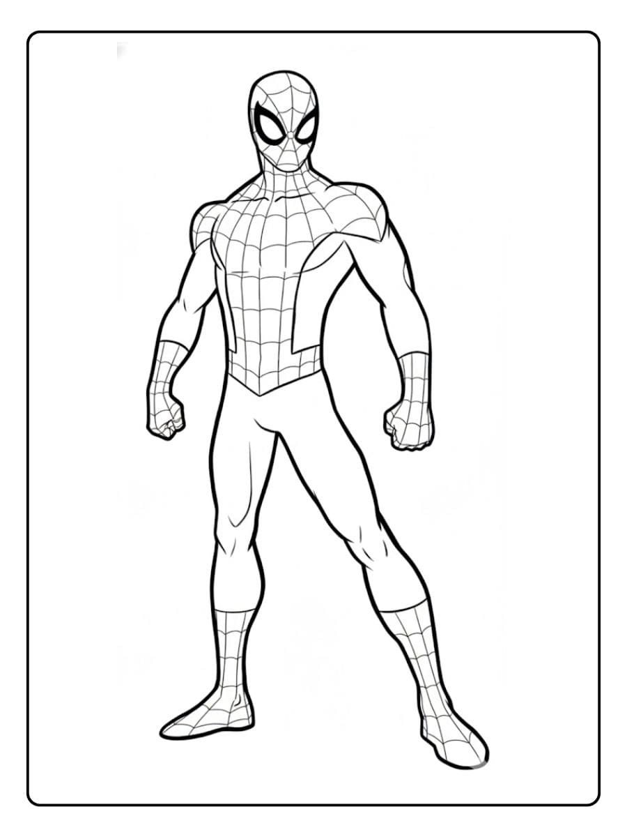 Dessin simple de Spiderman à colorier coloriage spiderman