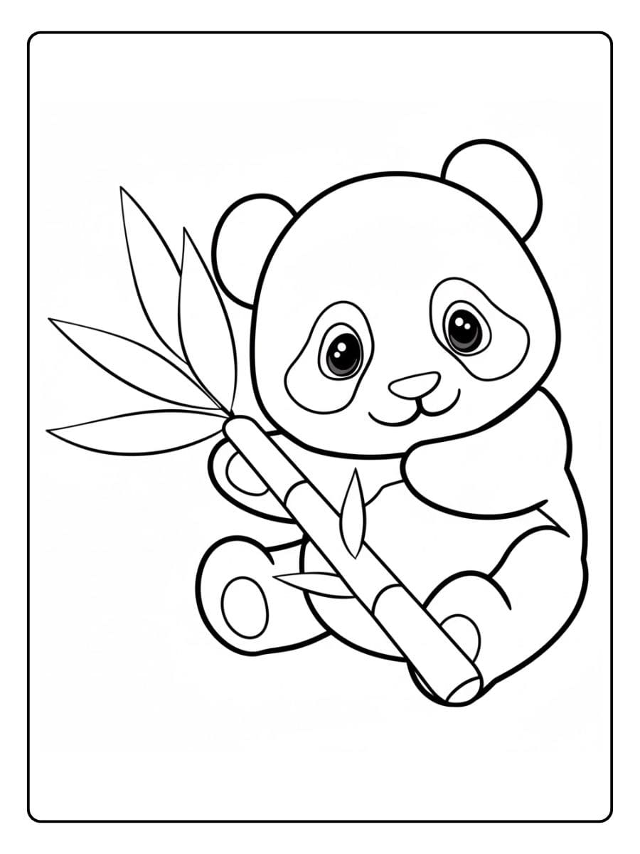 Feuille de Coloriage Mignon Petit Panda