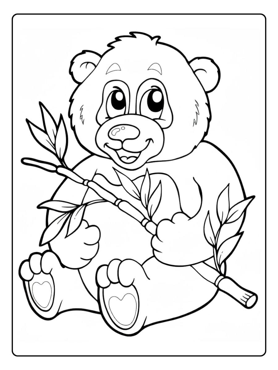 Feuille de Coloriage Panda Souriant
