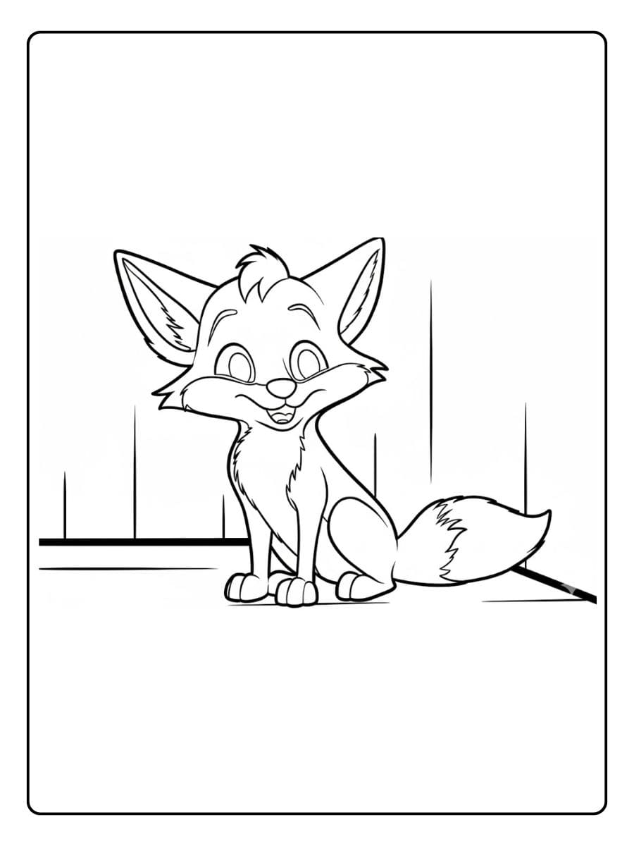 Feuille de coloriage renard assis