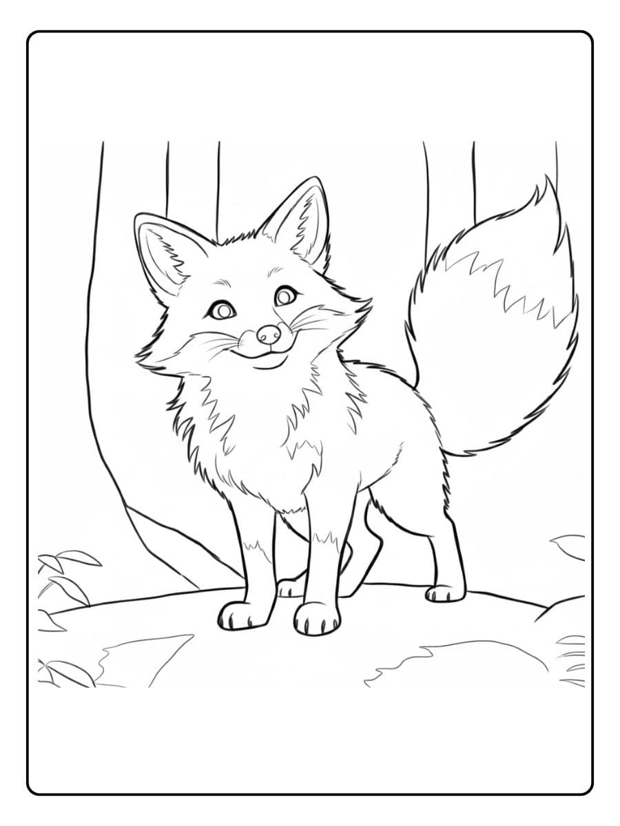 Joli Coloriage Renard Souriant