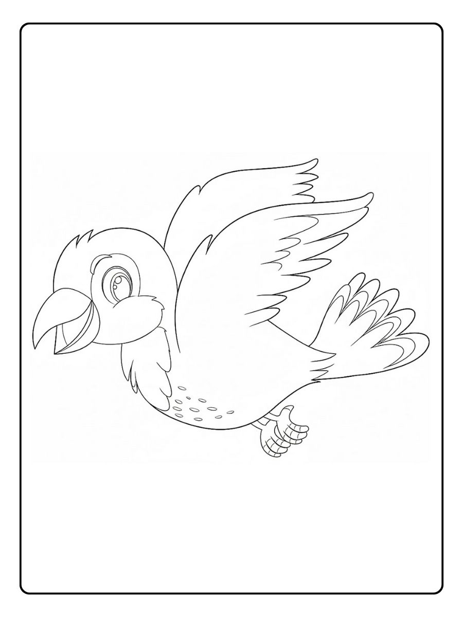 Oiseau coloriage oiseau en plein vol style dessin doux