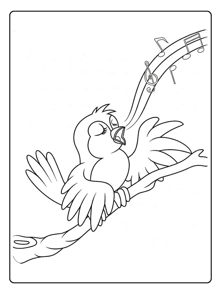 Oiseau coloriage oiseau s’envolant depuis une branche
