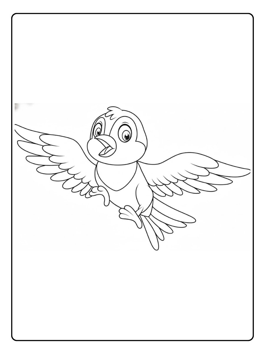 Oiseau coloriage oiseau volant aux ailes déployées