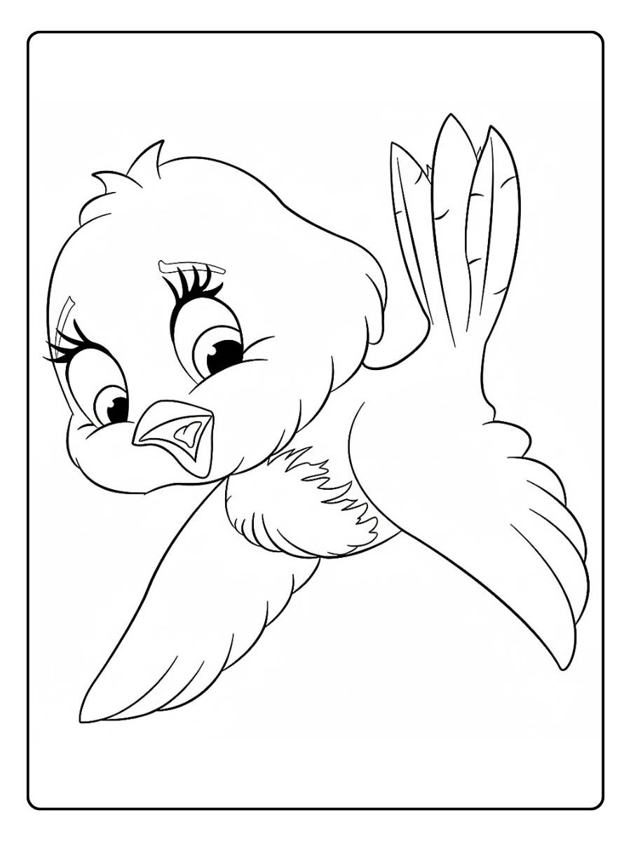 Oiseau coloriage oiseau volant regard expressif