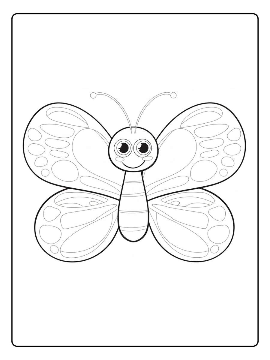 Papillons coloriage papillon cartoon aux grands yeux