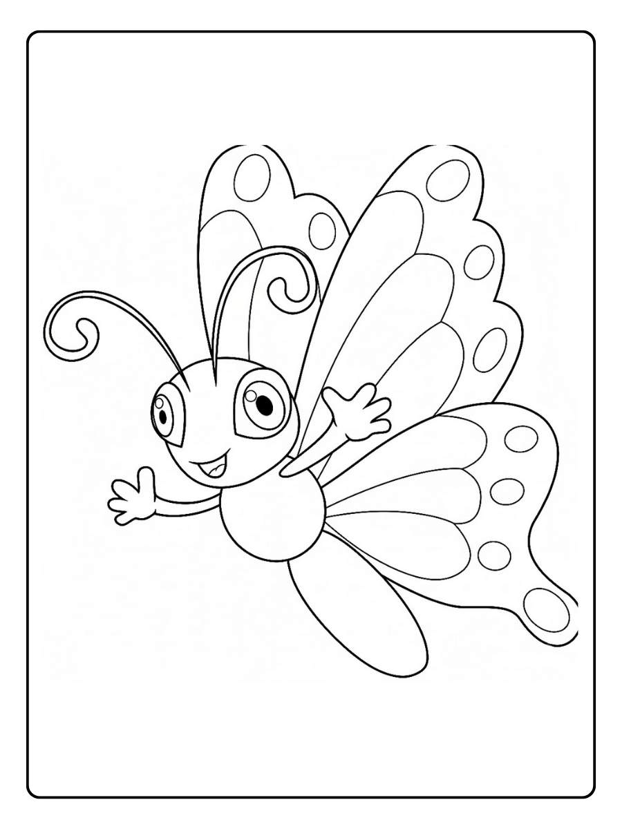 Papillons coloriage papillon mignon avec motifs arrondis