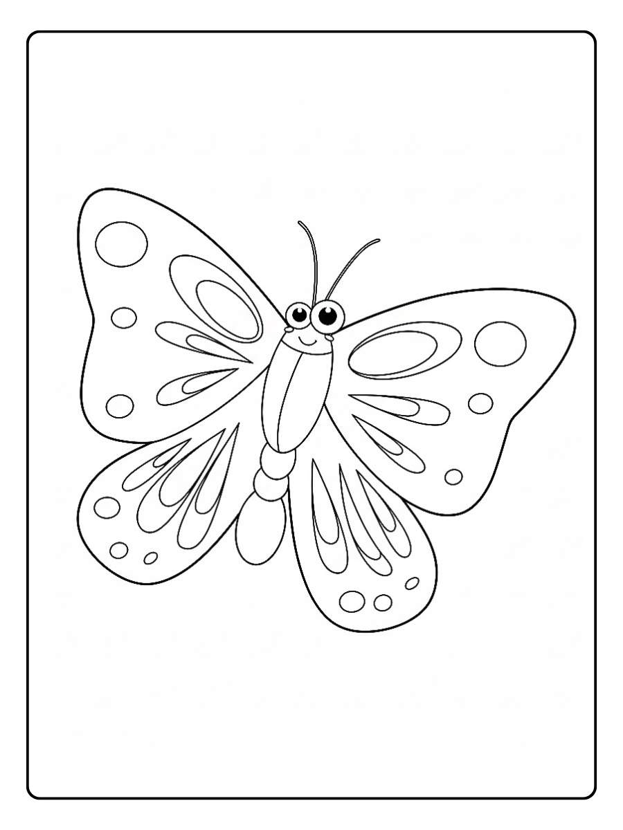 Papillons coloriage papillon souriant style cartoon