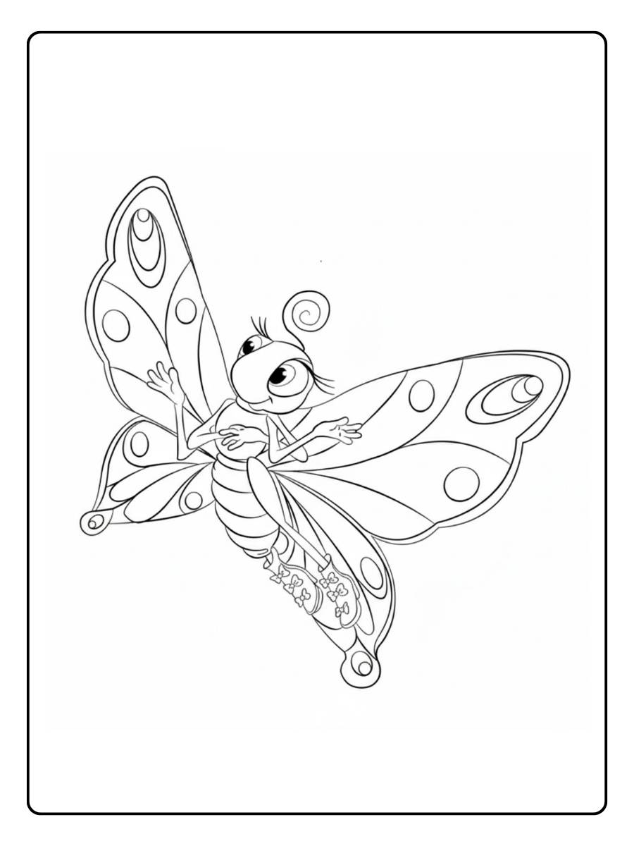 Papillons coloriage papillon volant avec ailes décorées