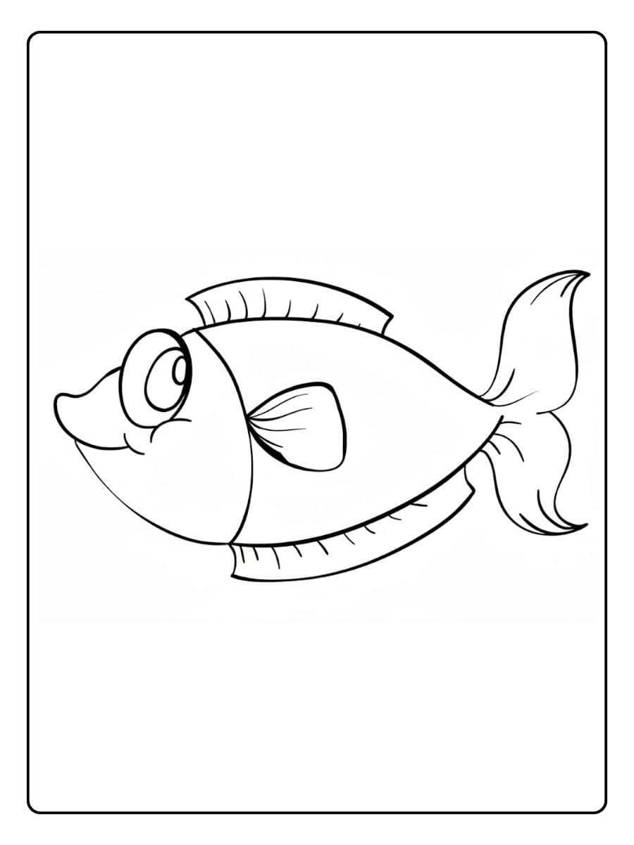 Poisson Coloriage Simple et Contours Épais