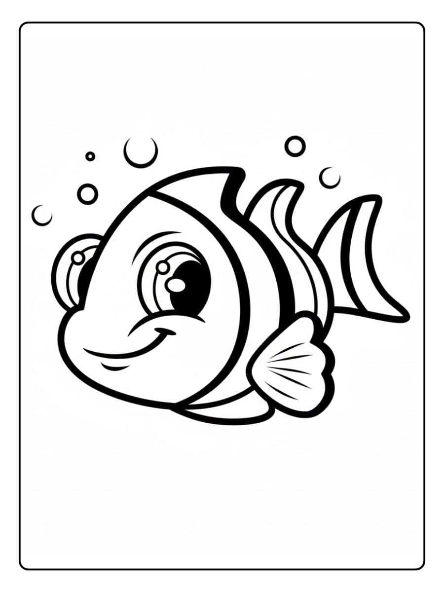 Poisson Coloriage Simple et Joyeux