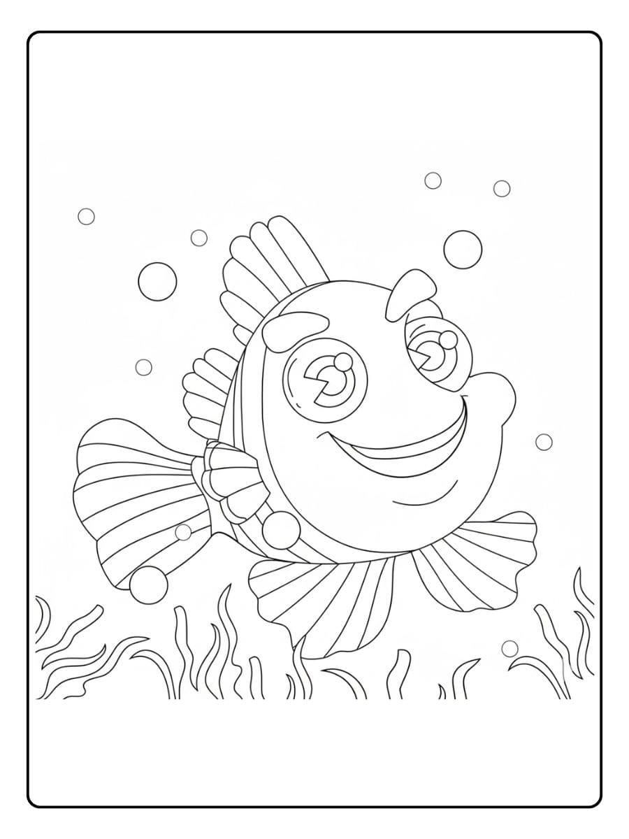 Poisson coloriage simple et mignon