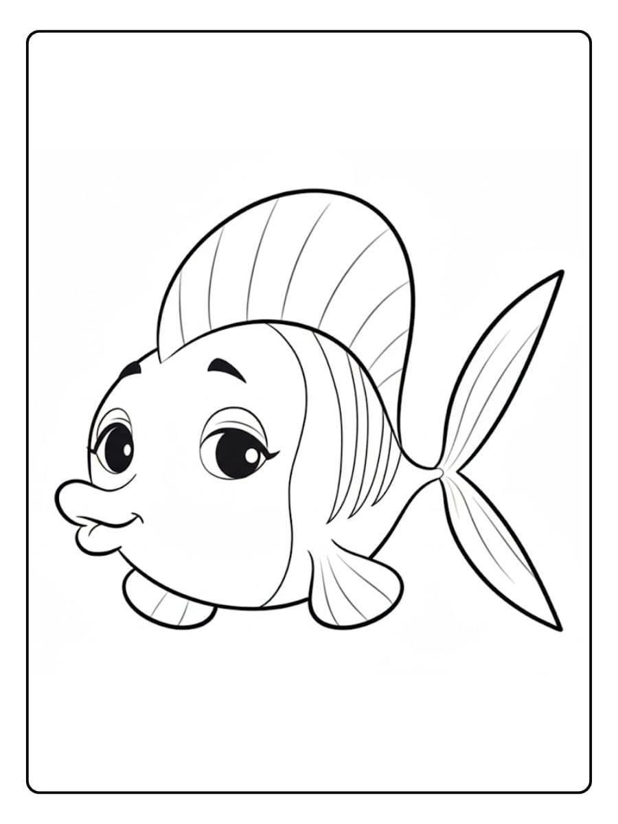 Poisson tropical mignon coloriage simple