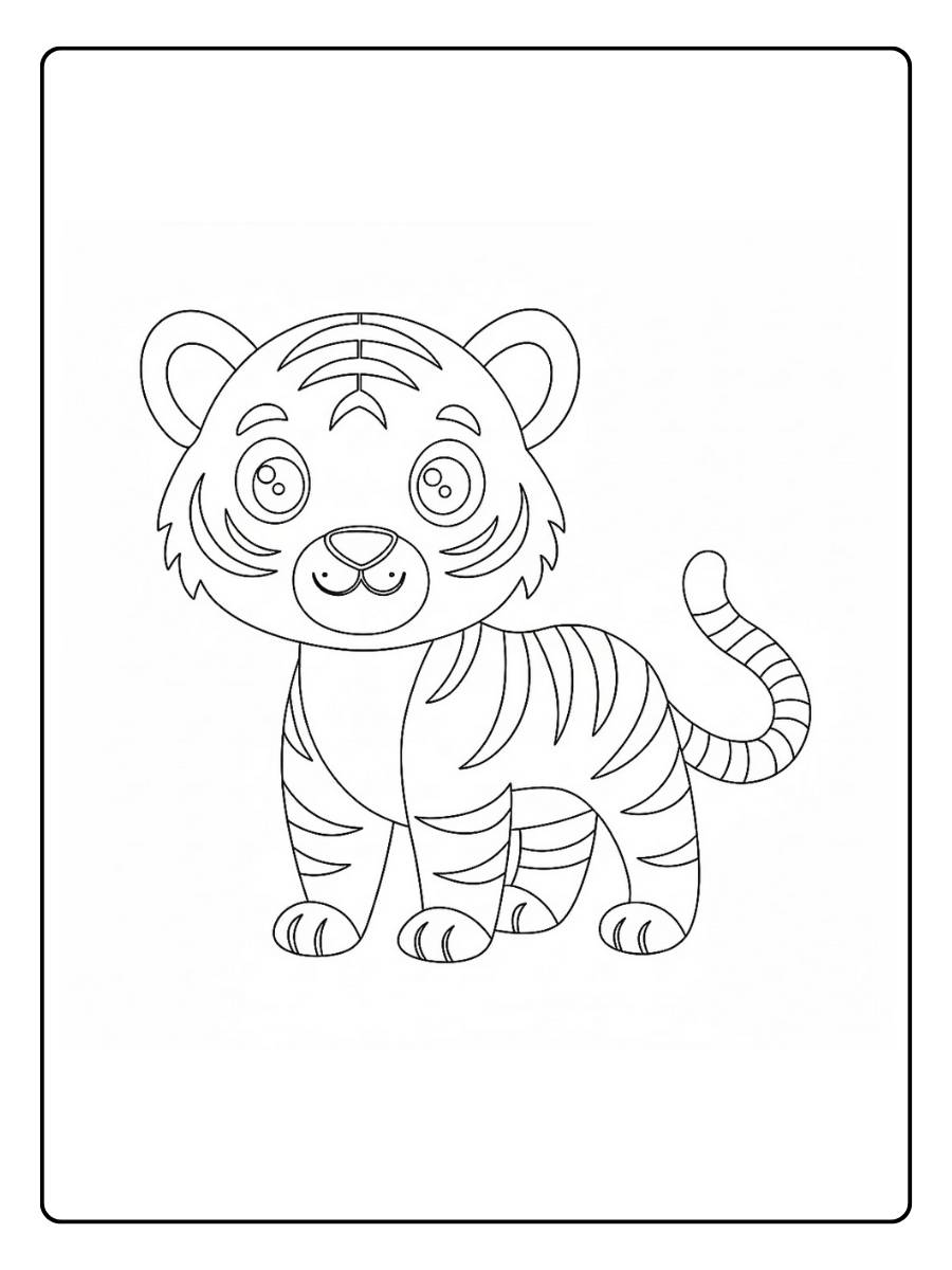 Tigre coloriage bébé tigre simple et adorable