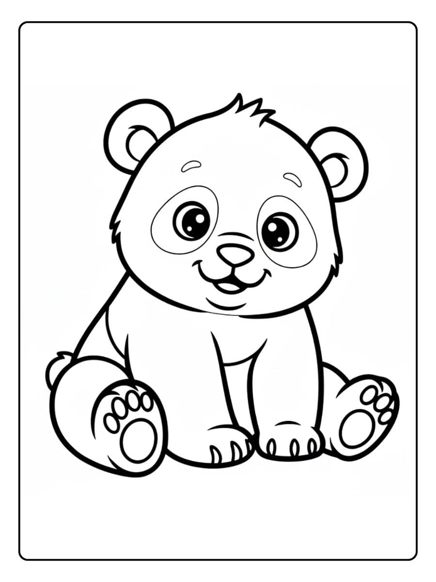 adorble bebe panda a colorier dessin au trait simple coloriage panda mignon