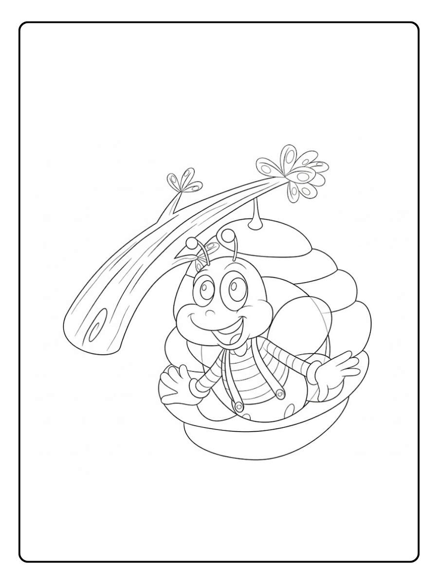 coloriage abeille dans bol de miel