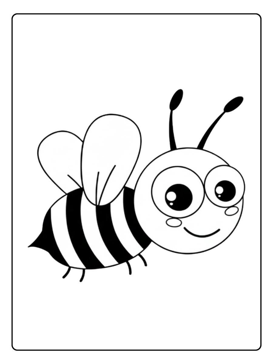 coloriage abeille dessin animé simple